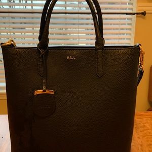 Ralph Lauren, Black Leather Handbag, NWOT, size 8